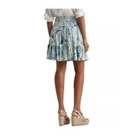 Lauren Ralph Lauren Paisley Smocked Waist Skirt Size S Small - Picture 4 of 6